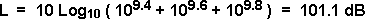 dB addition of 3 values