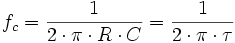 Conversion: cutoff frequency - sengpielaudio