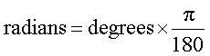 (pi rad)/(180 deg)