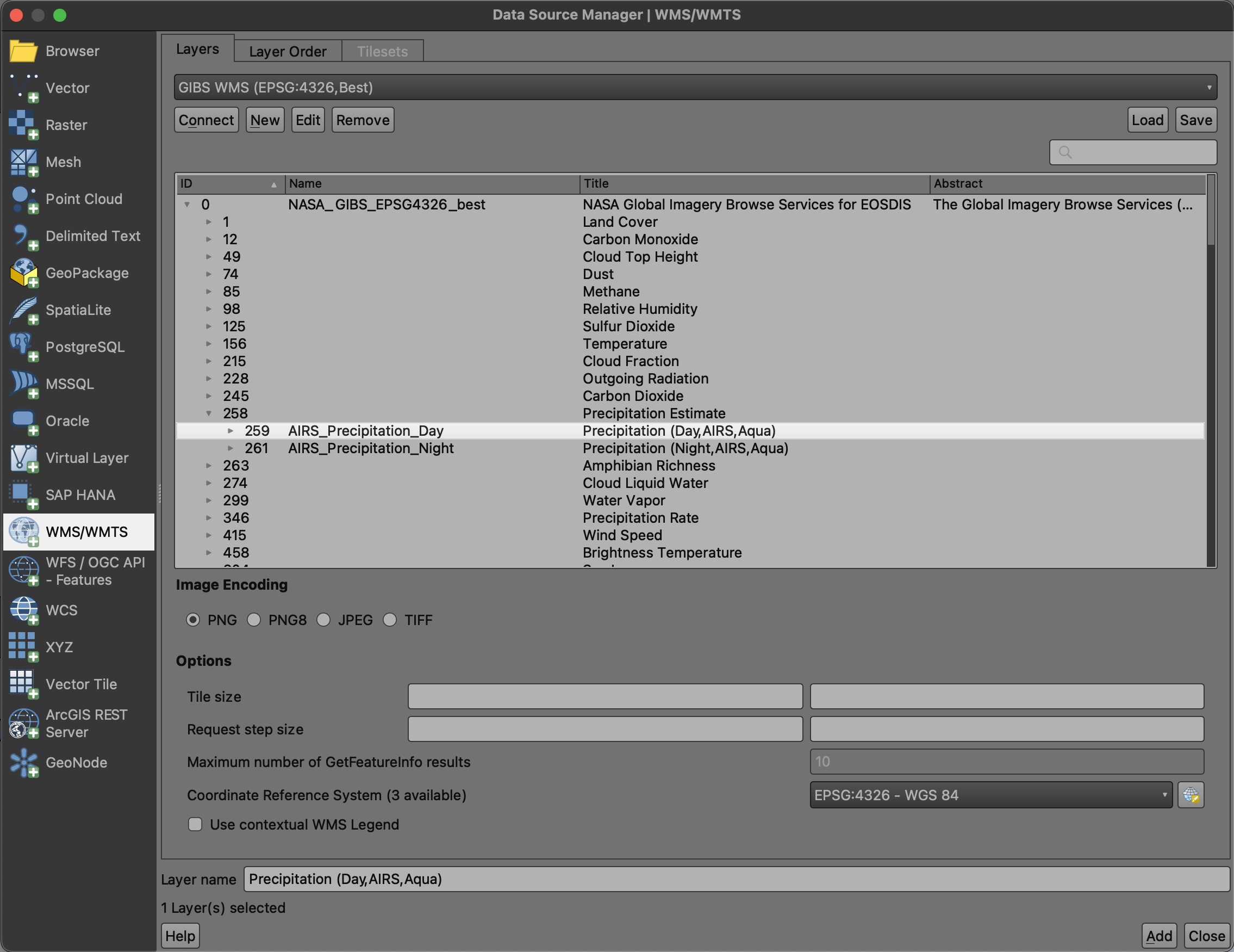 QGIS, Connect to WMS Connection