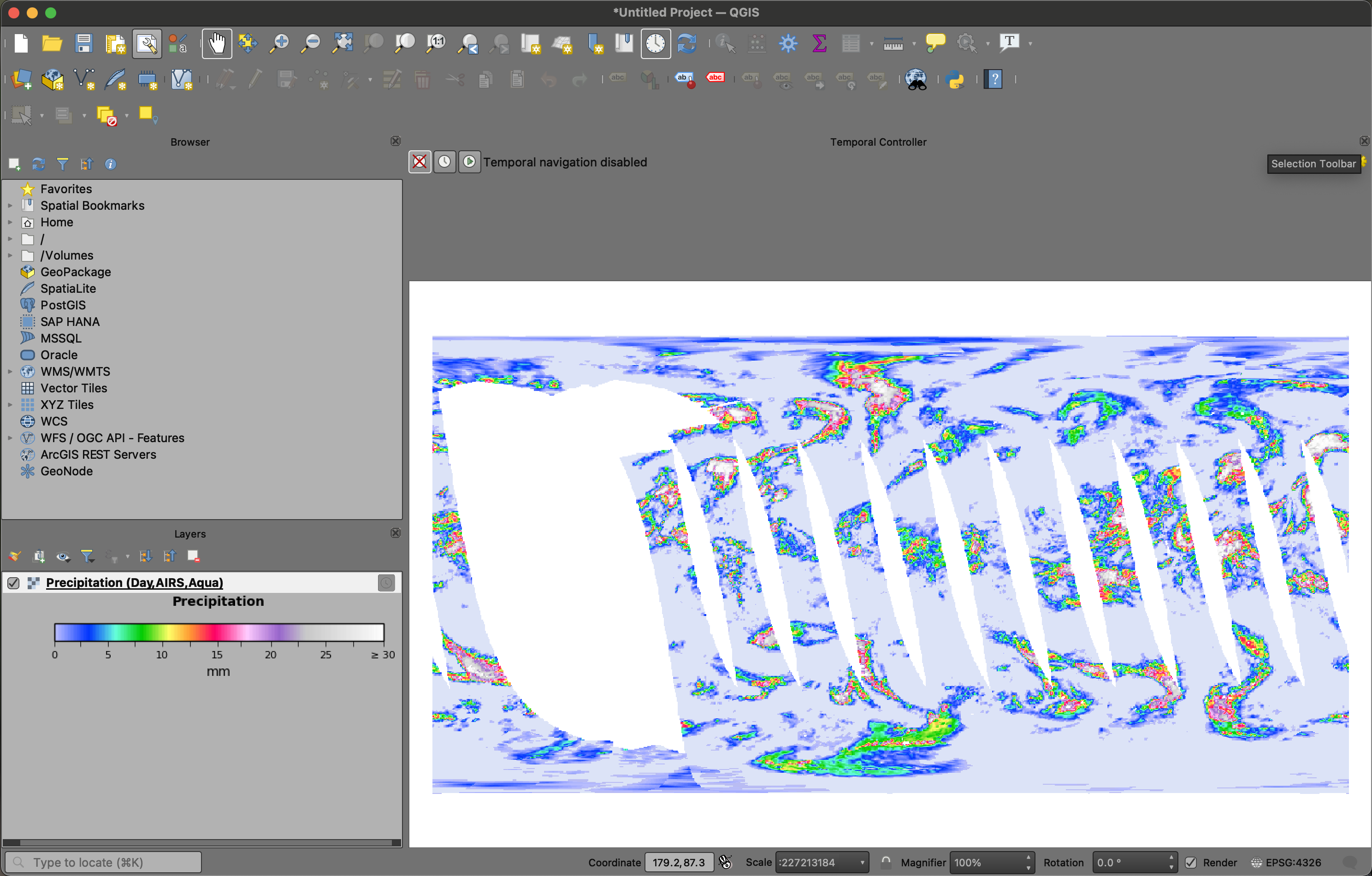 QGIS, WMS Layer added