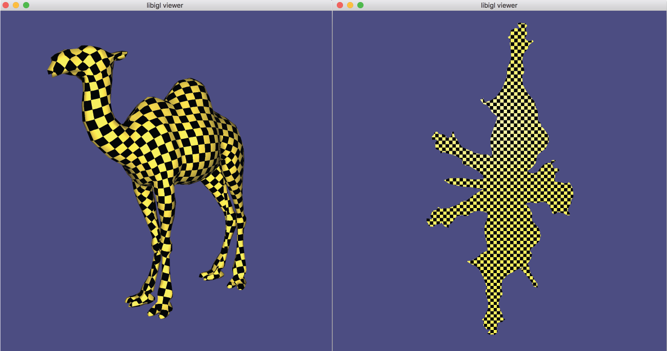 A bijective parametrization of a mesh
using the SCAF algorithm in 10 iterations.