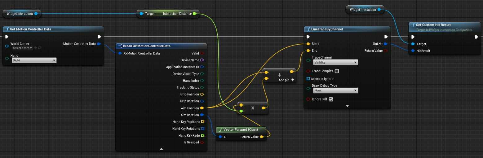 Blueprint of get motion controller data function