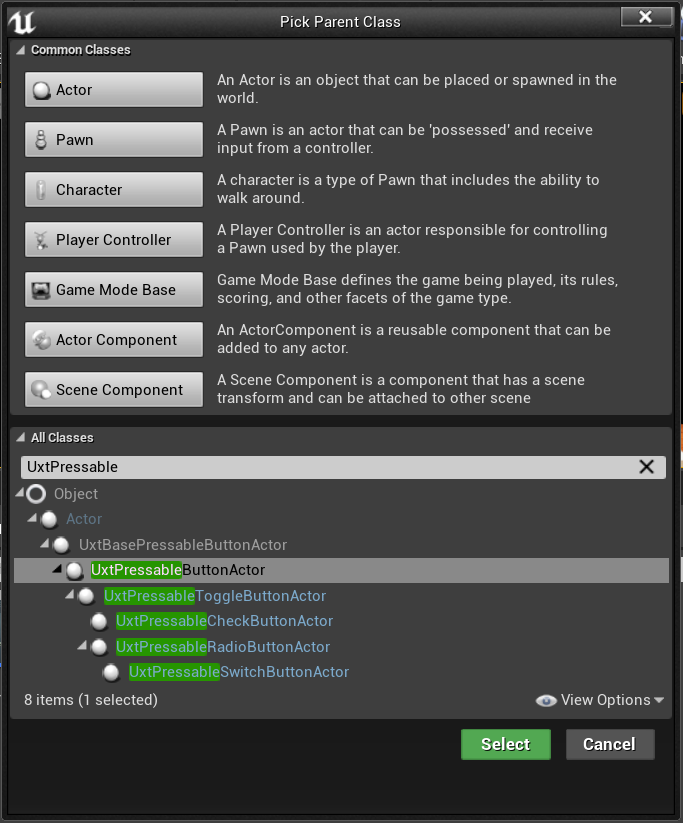 Subclass the new Blueprint from the HoloLens 2 style button