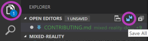 Choose "Save all" in Explorer