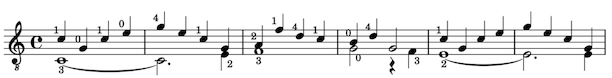 left hand fingering example