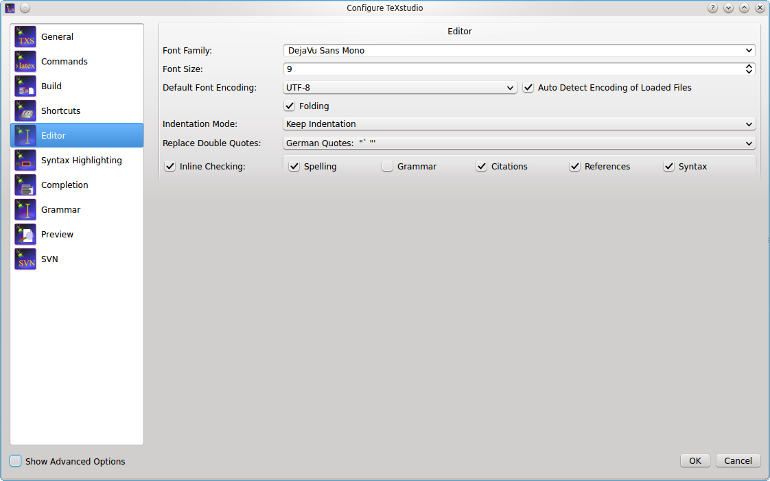 Configure Editor