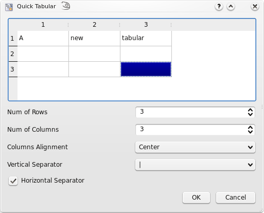 Tabular Wizard